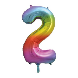 Rainbow Number 2 Shaped Foil Balloon (34"")