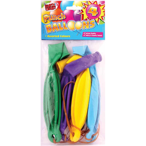 Punch Balloons Assorted Colours (4 Pack)