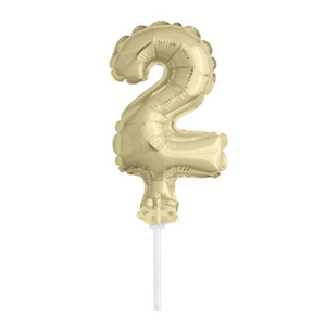 Gold Foil Number 2 Balloon Cake Topper 5""