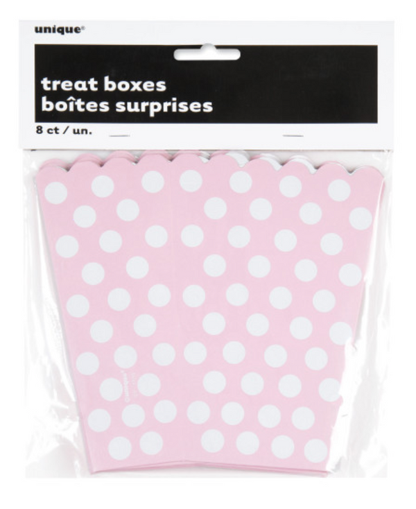 Lovely Pink Dots Treat Boxes (8 Pack)