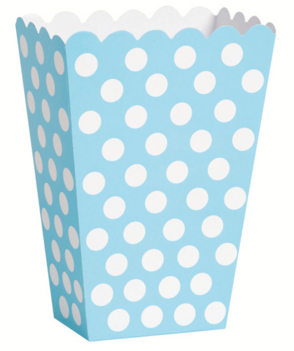 Powder Blue Dots Treat Boxes (8 Pack)