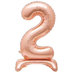 Rose Gold Number 2 Shaped Standing Foil Balloon (30"")