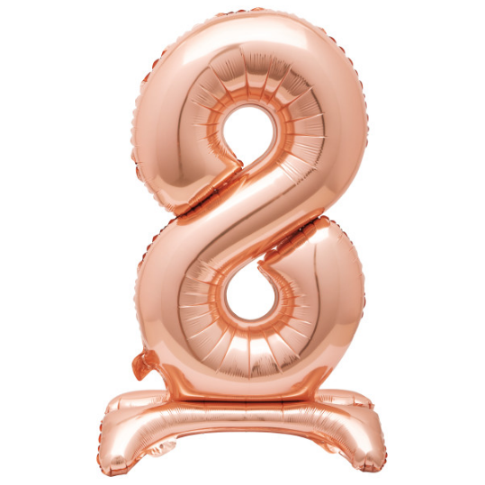 Rose Gold Number 8 Shaped Standing Foil Balloon (30"")