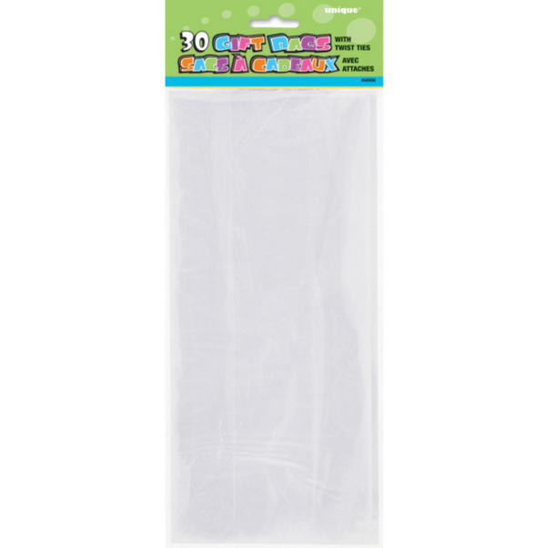 Clear Cellophane Bags (30 Pack)