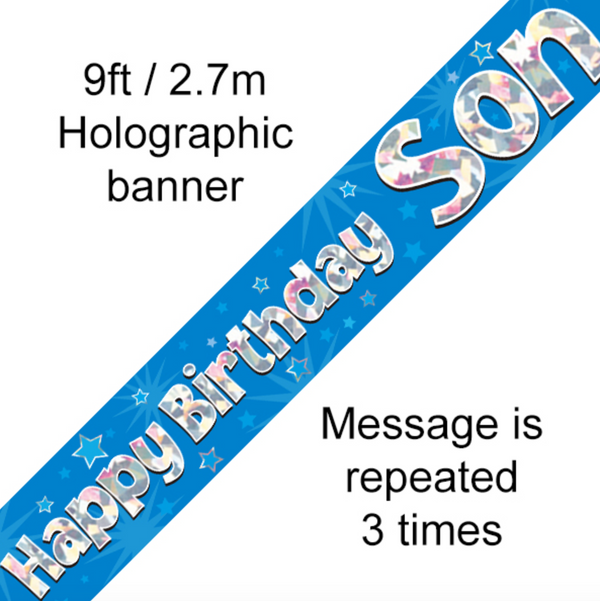 Happy Birthday Son Holographic Banner (9FT)