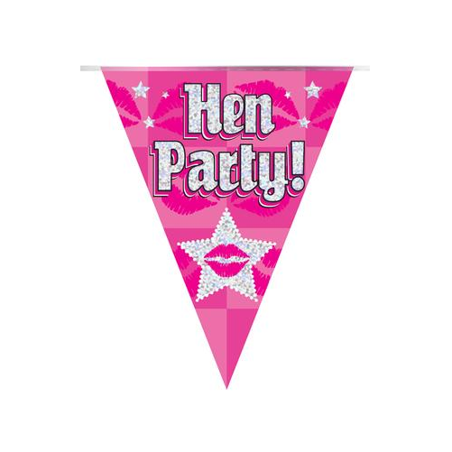 Party Bunting Hen Party Holographic Dot 11 flags (3.9m)