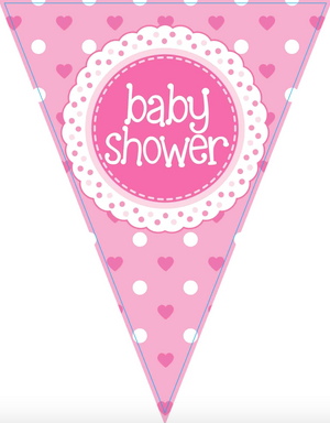 Party Bunting Baby Shower Pink 11 flags (3.9m)