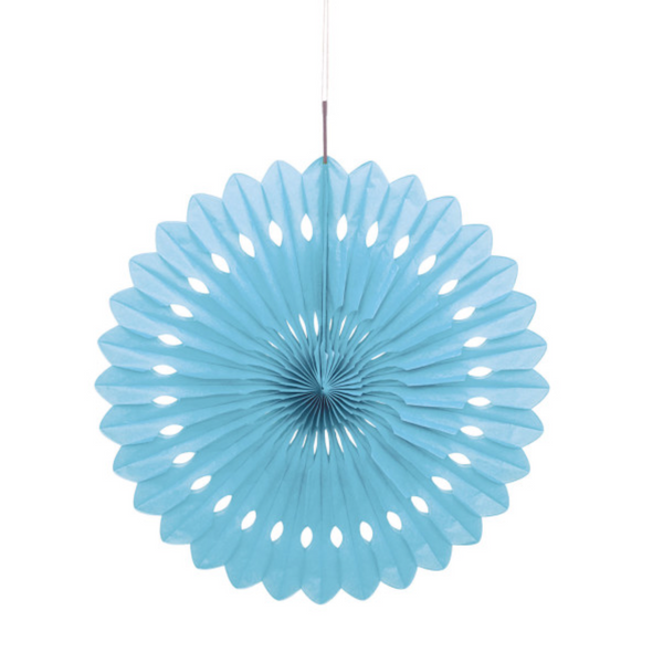 Powder Blue Solid 16" Tissue Paper Fan