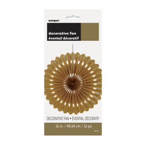 Gold Solid 16" Tissue Paper Fan