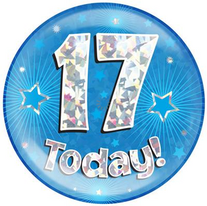 Holographic Jumbo Badge - 17 Today Blue