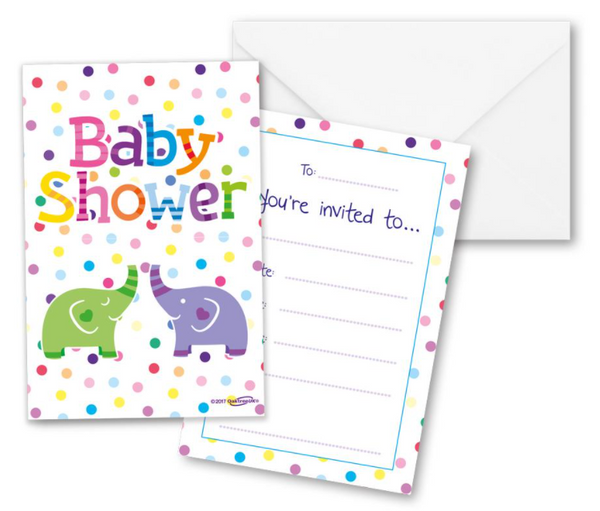 Oaktree Baby Shower Elephants Invites