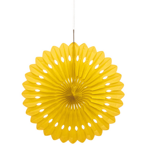 Sunflower Yellow Solid 16" Tissue Paper Fan