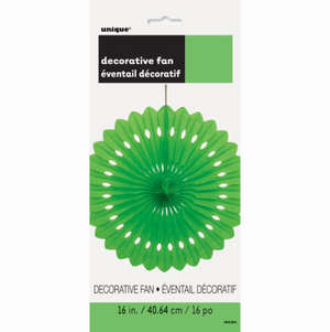 Lime Green Solid 16" Tissue Paper Fan