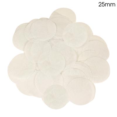 Tissue Paper Confetti Flame Retardant Round  White (25mm x 14g)