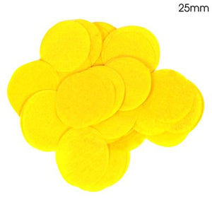 Tissue Paper Confetti Flame Retardant Round  Yellow (25mm x 14g)