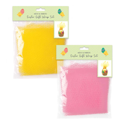Easter - Mesh & Ribbon Wrap Set in 2 Assorted Colours
