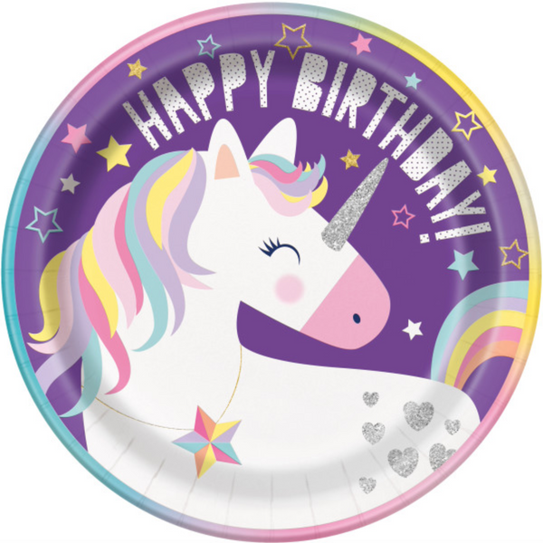 Unicorn Round 9" Dinner Plates (8 Pack)