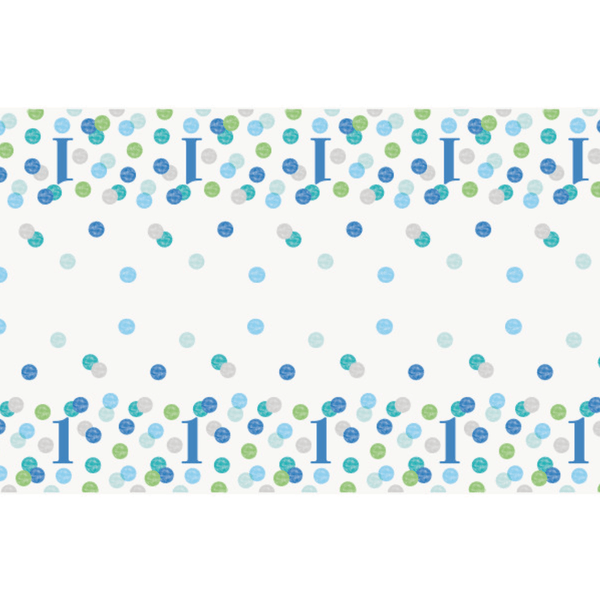 Blue Dots 1st Birthday Rectangular Plastic Table Cover (54"x84")