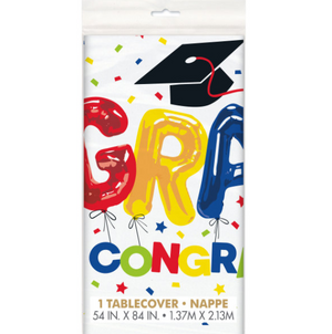 Letter Balloon Grad Rectangular Plastic Table Cover (54"" x 84"")