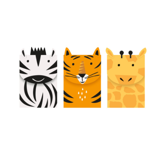 Animal Safari Treat Bag Kit for 3 Guests