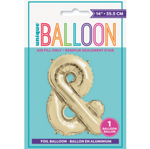 Gold Letter & Shaped Foil Balloon Packaged (14")