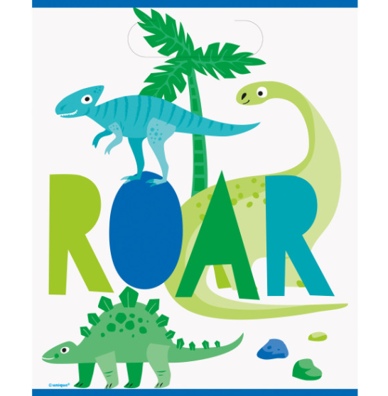 Blue & Green Dinosaur Loot Bags (8 pack)