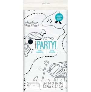 Ahoy Pirate Coloring Paper Table Cover (54"x84")