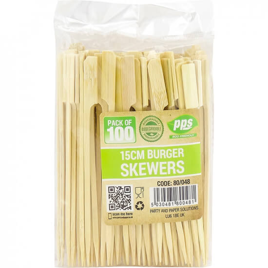 Party Burger Skewers 15cm (100 Pack)
