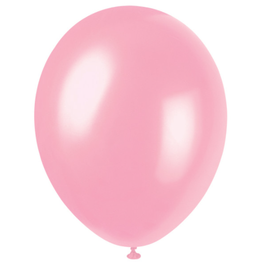 12" Premium Pearlized Balloons - Crystal Pink (8 Pack)