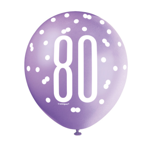 12" Glitz Petal Pink Spring Lavender & White Latex Balloons 80 (6 Pack)