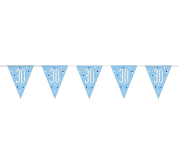 Glitz Blue & Silver Prismatic Plastic Flag Banner 30 (9ft)