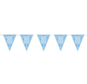 Glitz Blue & Silver Prismatic Plastic Flag Banner 80 (9ft)