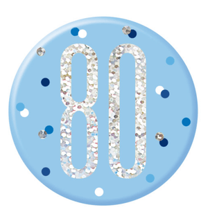 1 Glitz Blue & Silver Birthday Badge 80