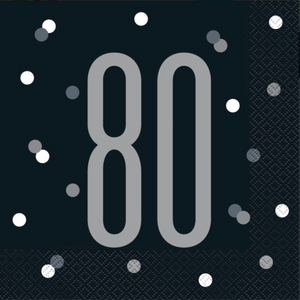 Glitz Black & Silver 80 Luncheon Napkins (16 Pack)