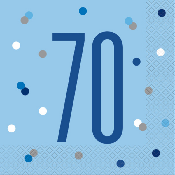 Glitz Blue & Silver 70 Luncheon Napkins (16 Pack)