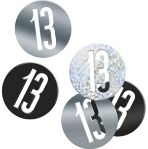 Birthday Black Glitz Number 13 Confetti (.5oz)