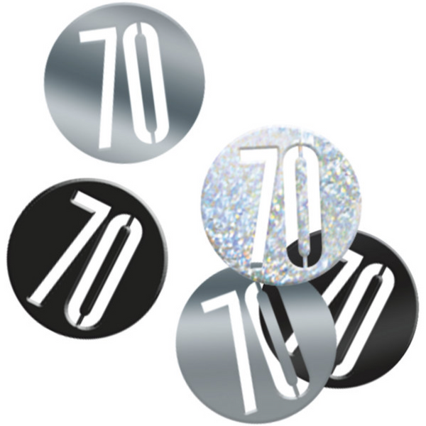 Birthday Black Glitz Number 70 Confetti (0.5 oz)