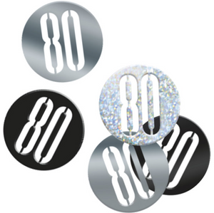 Birthday Black Glitz Number 80 Confetti (0.5 oz)