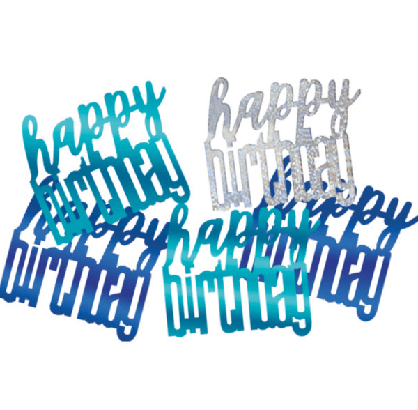 Birthday Blue Glitz Happy Birthday Confetti (0.5 oz)