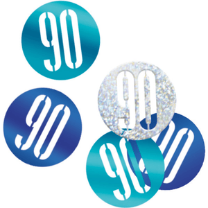 Birthday Blue Glitz Number 90 Confetti (0.5 oz)