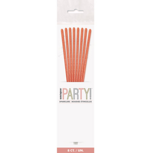 Birthday Rose Gold Glitz Sparklers 7" (8 Pack)