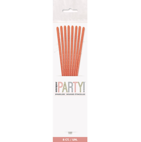 Birthday Rose Gold Glitz Sparklers 7" (8 Pack)