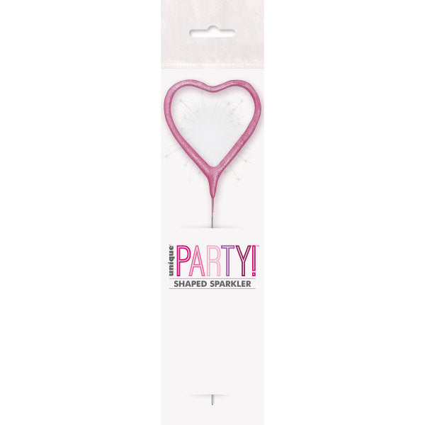 Birthday Pink Glitz Heart Sparkler 7"