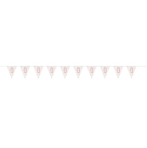 Birthday Rose Gold Glitz Number 13 Prism Pennant Banner  (9 ft)