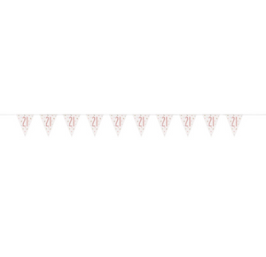 Birthday Rose Gold Glitz Number 21 Prism Pennant Banner (9ft)