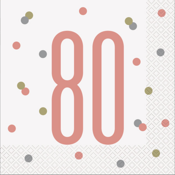 Glitz Rose Gold 80 Luncheon Napkins (16 Pack)