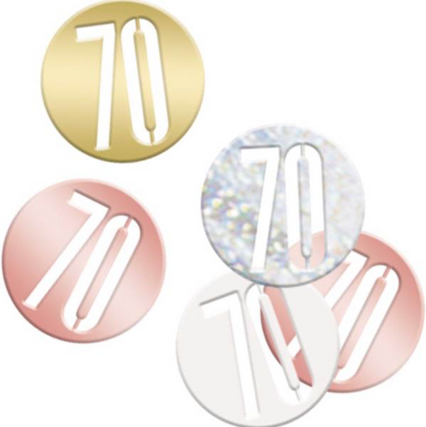Birthday Rose Gold Glitz Number 70 Confetti (0.5 oz)
