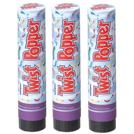 Twist Poppers 4" ( 3 Pack)