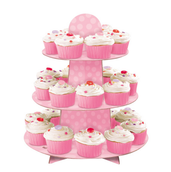 Pink 3-Tier Cupcake Stand