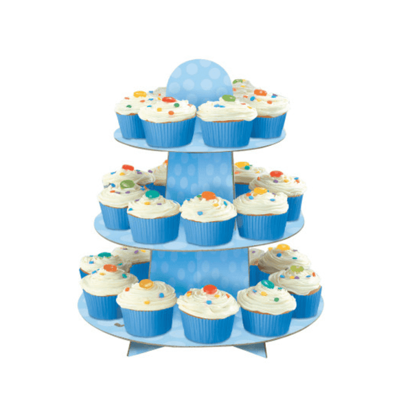 Baby Blue 3-Tier Cupcake Stand